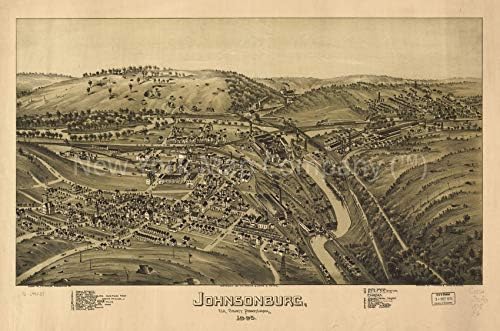 תמונות אינסופיות 1895 מפה / ג 'ונסוןבורג, מחוז אלק, פנסילבניה| ג' ונסוןבורג|ג ' ונסוןבורג פנסילבניה